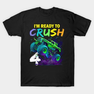Im Ready To Crush 4 Monster Truck 4Th Birthday Boys Kids T-Shirt